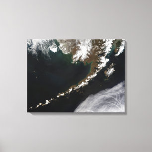 Lienzo Las islas Aleutian y la península de Alaska