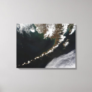 Lienzo Las islas Aleutian y la península de Alaska