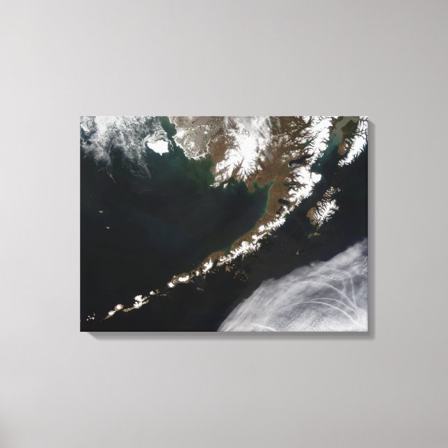 Lienzo Las islas Aleutianas y la península de Alaska (Anverso)