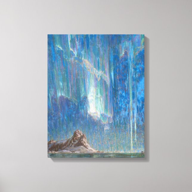 Lienzo Las luces del norte de Noruega (Aurora) (Anverso)