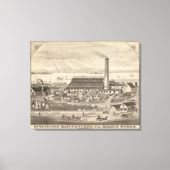 Lienzo Las obras de mármol de Burlington Manufacturing Co (Anverso)