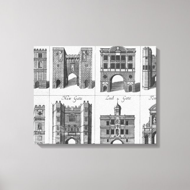 Lienzo Las ocho puertas de la ciudad de Londres (Anverso)