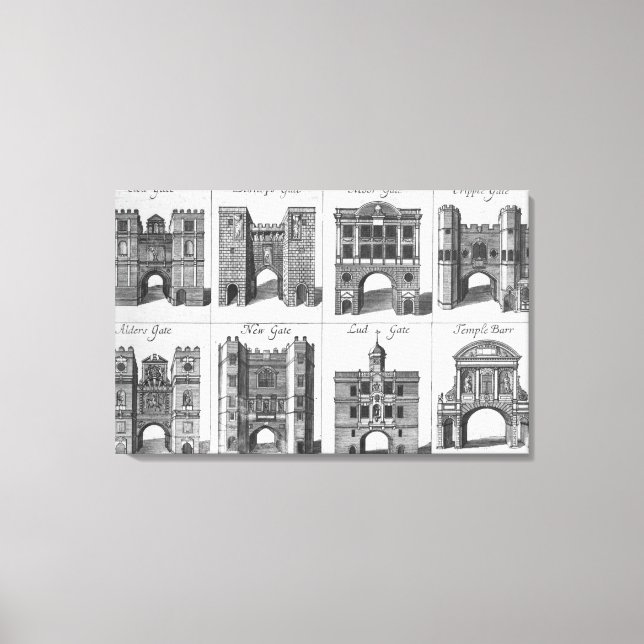 Lienzo Las ocho puertas de la ciudad de Londres (Anverso)