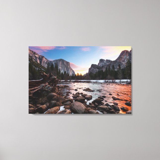 Lienzo Las puertas del valle de Yosemite (Anverso)