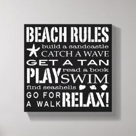 Lienzo Las reglas de la playa a orillas del mar en blanco