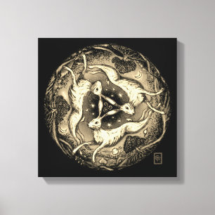 Lienzo Las tres liebres