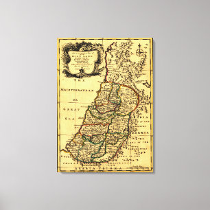 Lienzo Las tribus de Israel en el mapa de