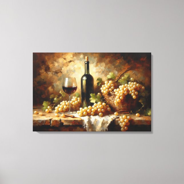 Lienzo Las uvas de las bodegas de vino siguen siendo vita (Anverso)