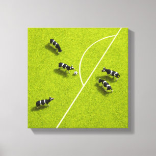 Lienzo Las vacas jugando al fútbol