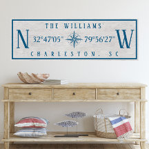 Latitude Longitude Personalized Family Name Wrap