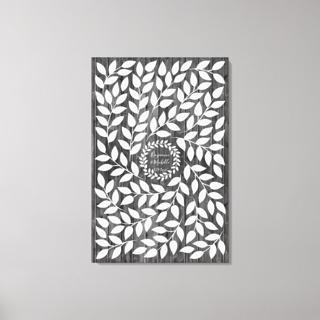 Lienzo Laurel oscuro - 150 Signature Canvas Guest Book (Anverso)