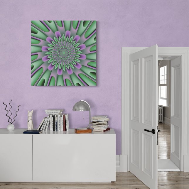 Lienzo Lavanda Y Flor Fractal Verde De Mint (Subido por el creador)