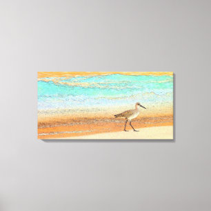 Lienzo Lavandera en la playa