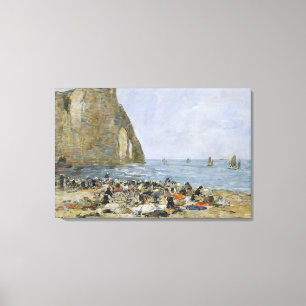 Lienzo Lavanderas en la playa de Etretat, 1894