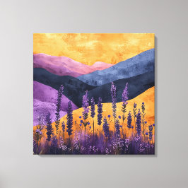 Lienzo Lavendel vor Berglandschaft