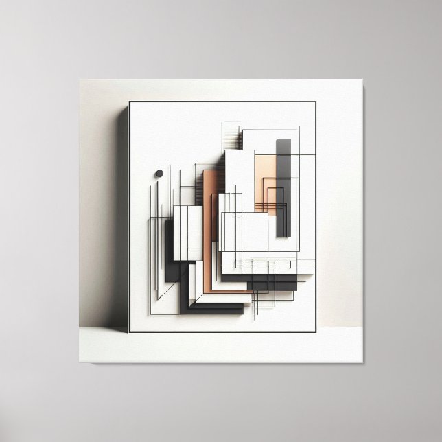 Lienzo Layered Geometric Structure (Anverso)
