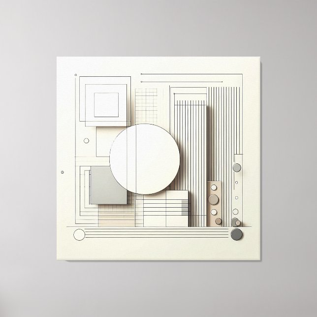 Lienzo Layered Neutral Circle Grid (Anverso)