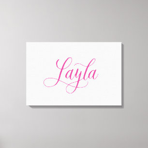 Lienzo Layla - Diseño de nombres de caligrafía moderna