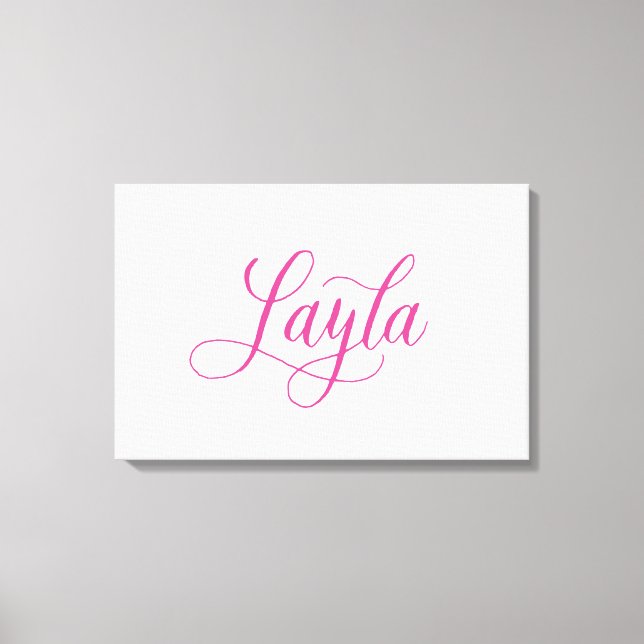 Lienzo Layla - Diseño de nombres de caligrafía moderna (Anverso)