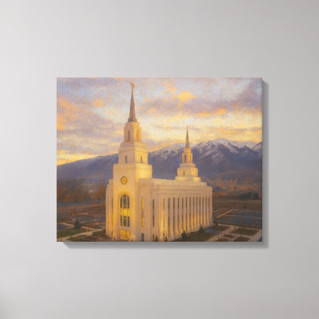 Lienzo Layton Utah Temple Painting™ LDS Wall Art Canvas (Anverso)