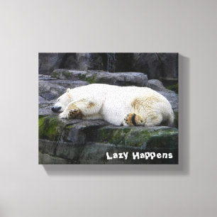 Lienzo Lazy Happens Polar Bear