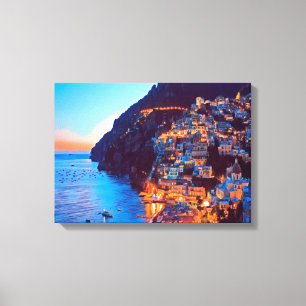 Lienzo ldp POSITANO Costa Amalfi - puesta de sol tomada p