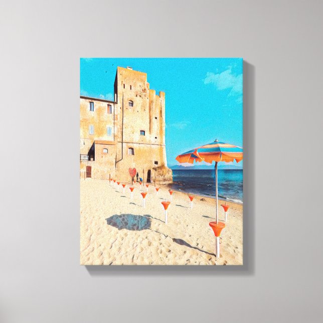 Lienzo ldp TORRE MOZZA - Golfo di Follonica - playa - (Anverso)
