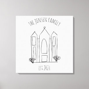 Lienzo LDS Salt Lake City Temple simple mormón moderno