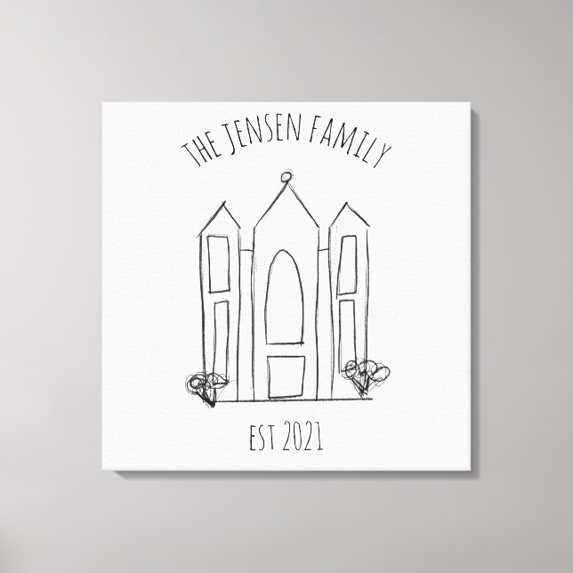 Lienzo LDS Salt Lake City Temple simple mormón moderno (Anverso)