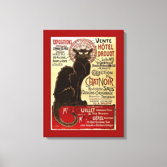 Lienzo Le Chat Noir, Vente Hôtel Drouot (Anverso)