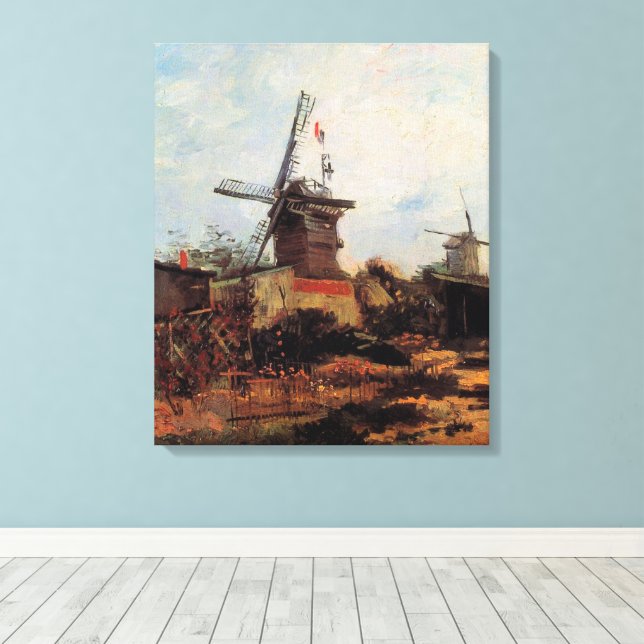 Lienzo Le Moulin de Blute Fin de Vincent van Gogh (Insitu (piso de madera))
