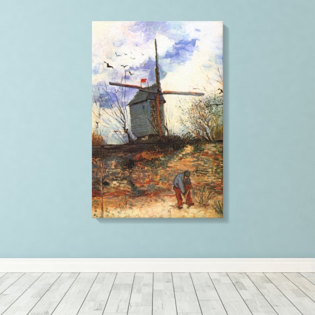 Lienzo Le Moulin de la Galette por Vincent van Gogh (Insitu (piso de madera))