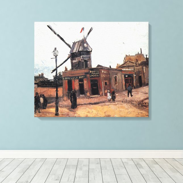 Lienzo Le Moulin de la Galette por Vincent van Gogh (Insitu (piso de madera))
