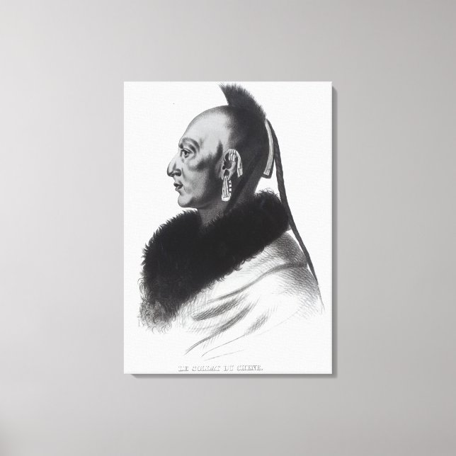 Lienzo Le Soldat du Chene, un jefe de Osage (Anverso)