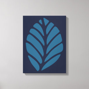 Lienzo Leaf azul minimalista