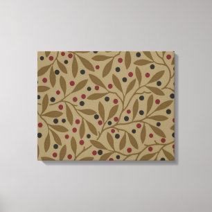 Lienzo Leaf Berry Classic Colored Bonito Pattern Art