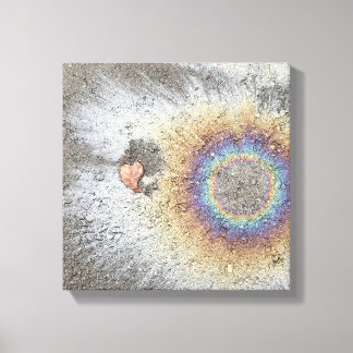 Lienzo Leaf Heart and Rainbow canvas