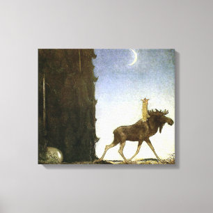 Lienzo Leap the Elk and Princess Tuvstarr por John Bauer