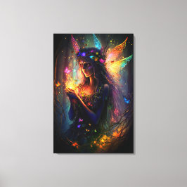 Lienzo Leche mágica encantada Fantasía Forestal Pixe Polv