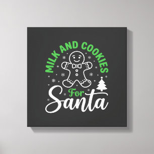 Lienzo Leche y Galletas de Navidad para Santa