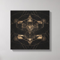Lechuza en la composición de la geometría sagrada