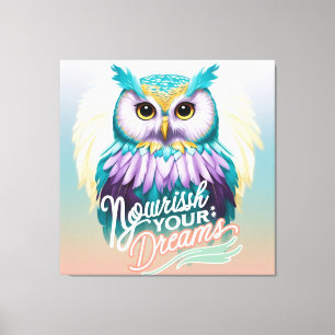 Lienzo "Lechuza majestuosa con mensaje motivacional"