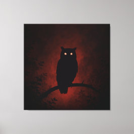 Lienzo Lechuza misteriosa en la noche
