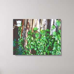 Lienzo Lechuza personalizado en árbol de Banyan