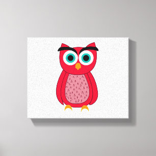 Lienzo Lechuza Rosa Cuta
