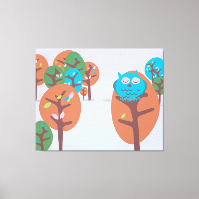 Lienzo Lechuza Sleepy (Anverso)