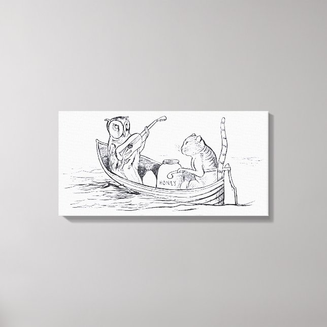 Lienzo Lechuza y el Pussycat (por Edward Lear) (Anverso)