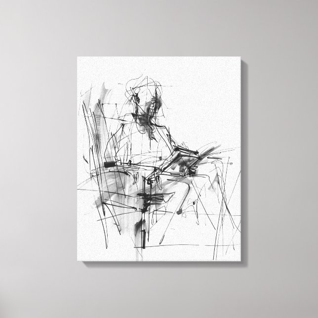 Lienzo Lector de libros abstractos (Anverso)