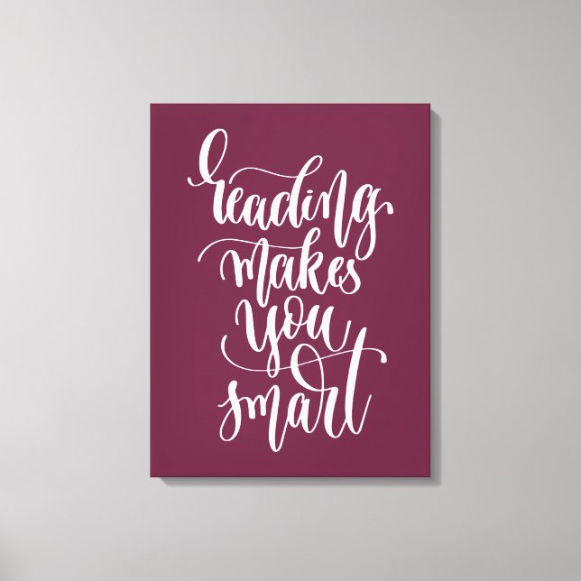 Lienzo Leer te hace más inteligente (Anverso)
