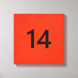 Lienzo Legendario Nº 14 en naranja y negro